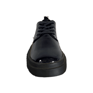 ZARA Woman Blue Patent Leather Platform Lace Up Oxford Derby Infantil 2
