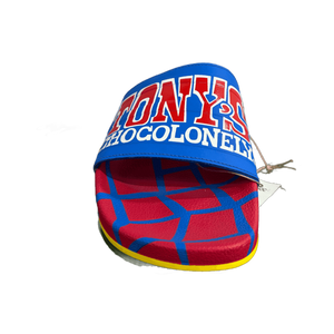 Adidas Adilette x Tony’s Chocolonely Azul/Vermelha 2