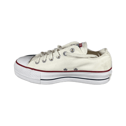 Converse Chuck Taylor All Star Branco Cano Baixo Plataforma Lona 3